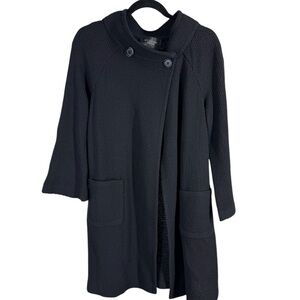 St John Caviar black sweater coat size 4. Like new